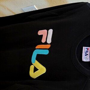 Fila black block print sweater size small